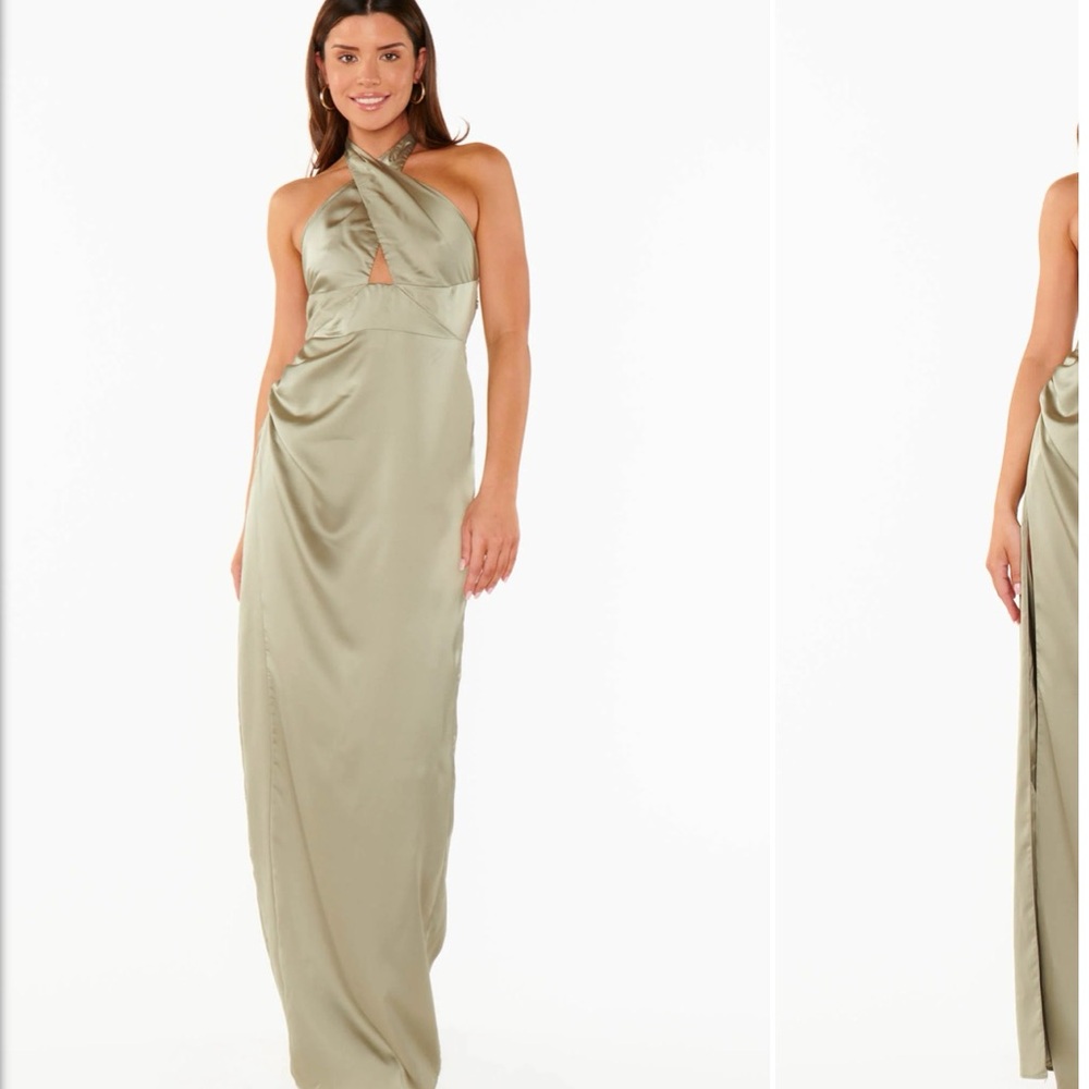 Show Me Your MuMu Green One-Shoulder Maxi Gown
